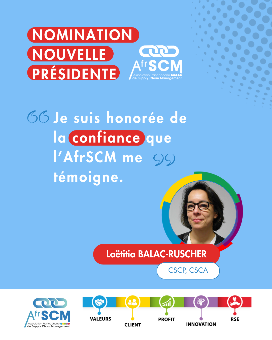 Nomination Laetitia Balac-Ruscher